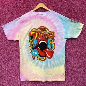 The Rolling Stones 72 Hot LIps Tie Dye Tshirt size Large